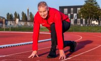 Atletiekbaan beschikbaar voor individuele trainingen lopers