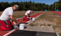 Voortgang atletiekbaan renovatie